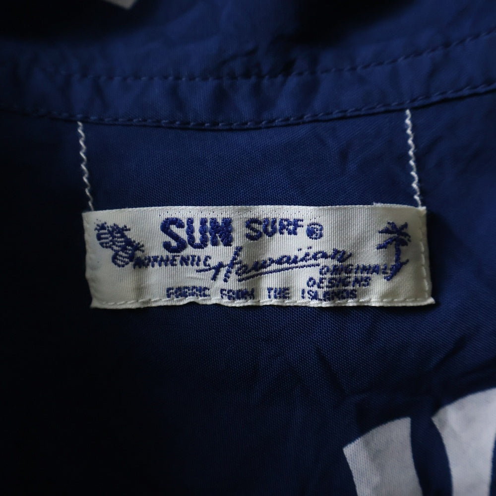 SUN SURF(サンサーフ) 22SS × BEAMS × MLB ビームス エムエルビー ニューヨークヤンキース 総柄プリント アロハシャツ ネイビー SS38979BM
