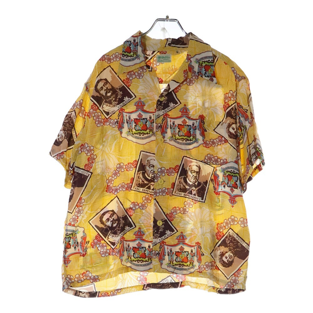 SUN SURF(サンサーフ) KING'S FAMILY CREST MALIHINI ALOHA SHIRT キングスファミリークレスト マリヒミ 総柄プリント 半袖アロハシャツ イエロー SS30218