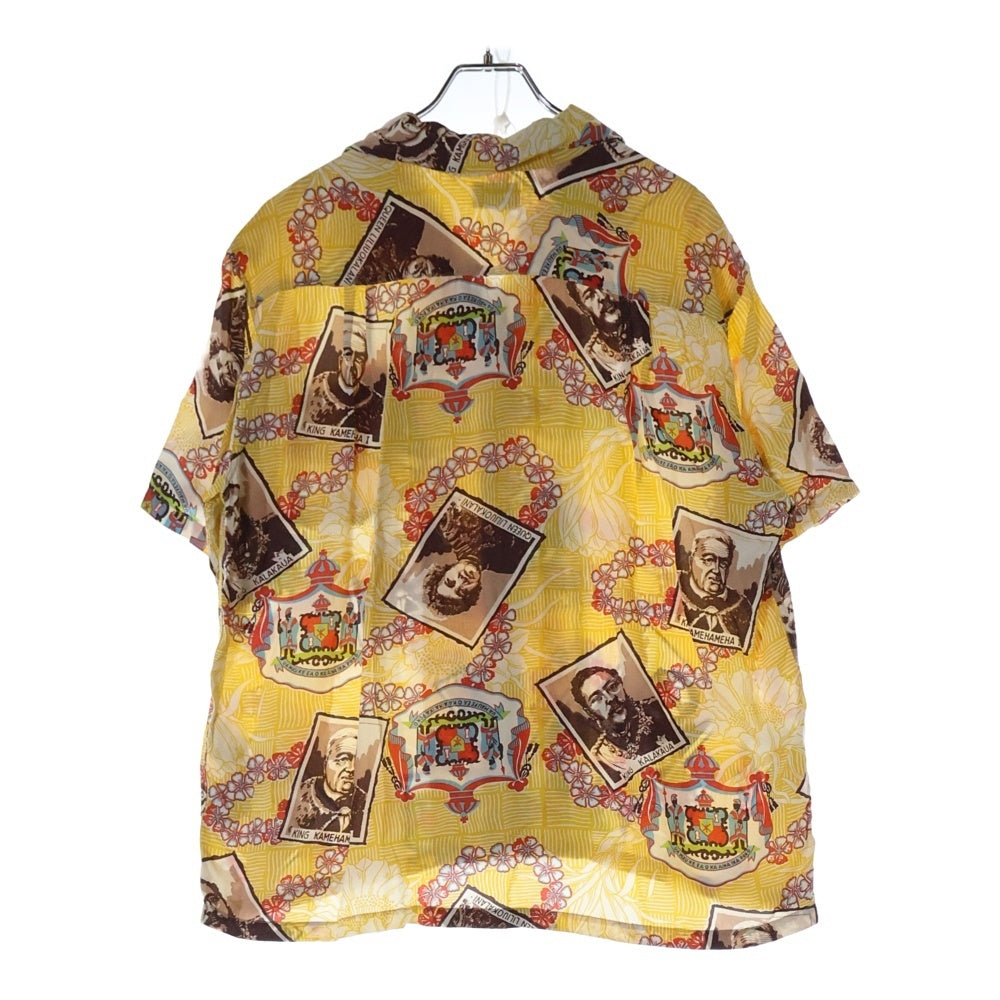 SUN SURF(サンサーフ) KING'S FAMILY CREST MALIHINI ALOHA SHIRT キングスファミリークレスト マリヒミ 総柄プリント 半袖アロハシャツ イエロー SS30218