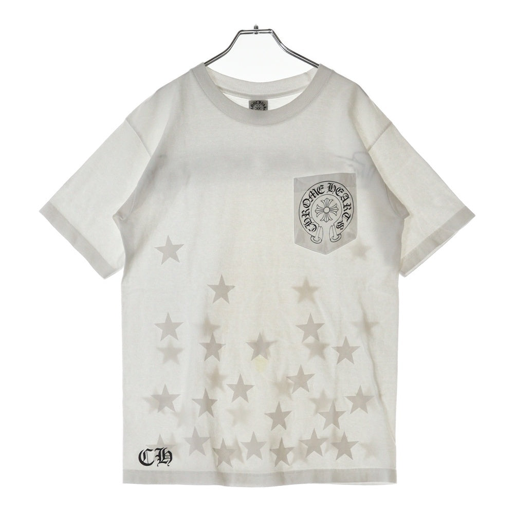 CHROME HEARTS(クロムハーツ) OLD Logo Star Tee オールド スター ホースシュー バックスクロールラベル ポケット クルーネック半袖Tシャツ カットソー ホワイト