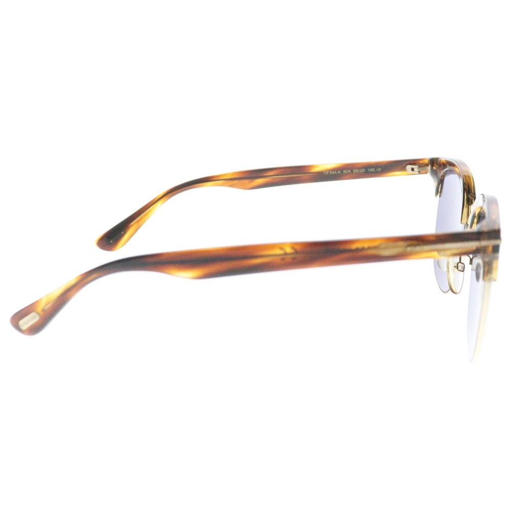 TOM FORD(トムフォード) Tバー ウェリントン ハーフリム サングラス メガネ アイウェア ブラウン/ゴールド TF544-K