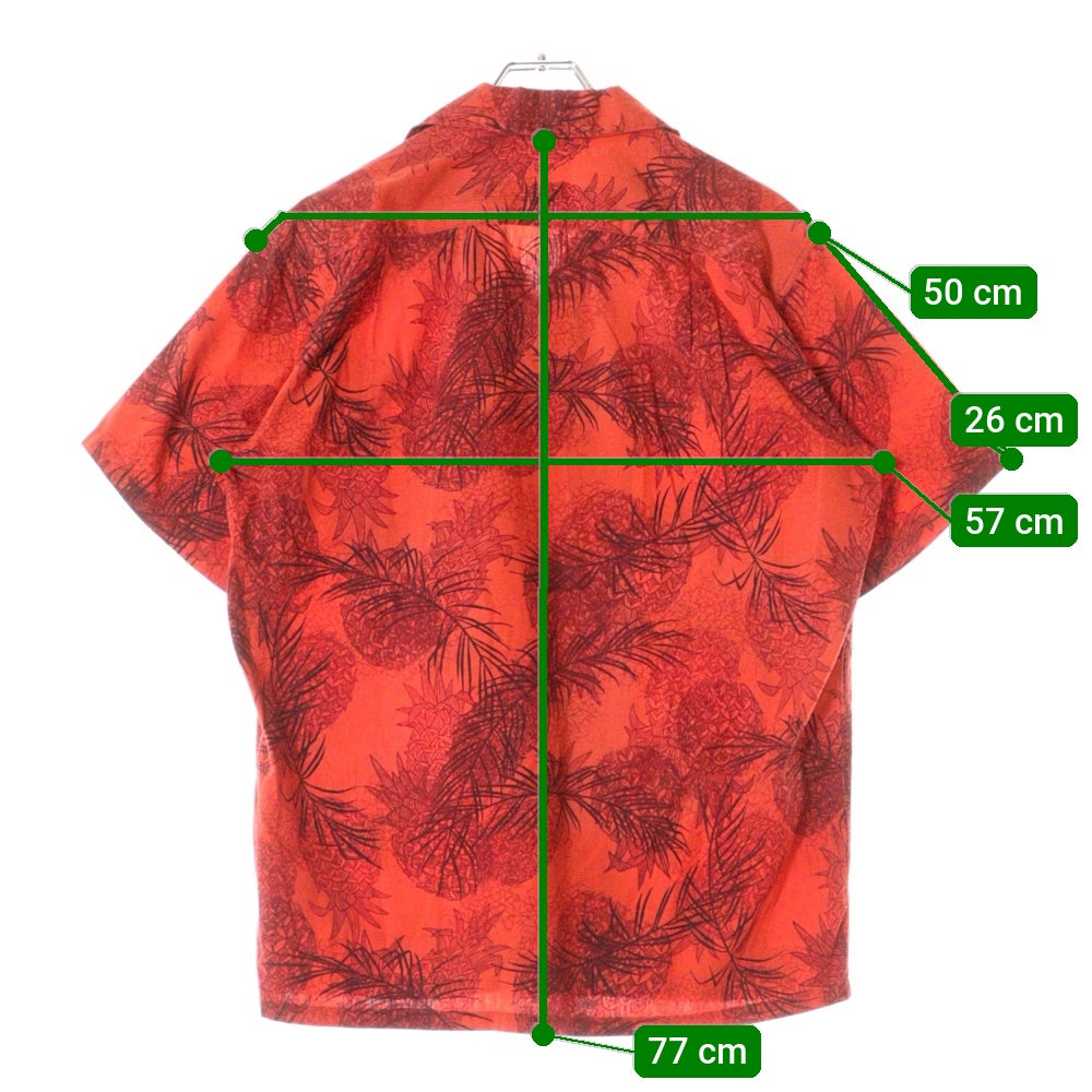 VINTAGE(ヴィンテージ) 50-60S VINTAGE KAMEHAMEHA ALOHA SHIRT ヴィンテージ カメハメハ 総柄プリント 半袖アロハシャツ レッド
