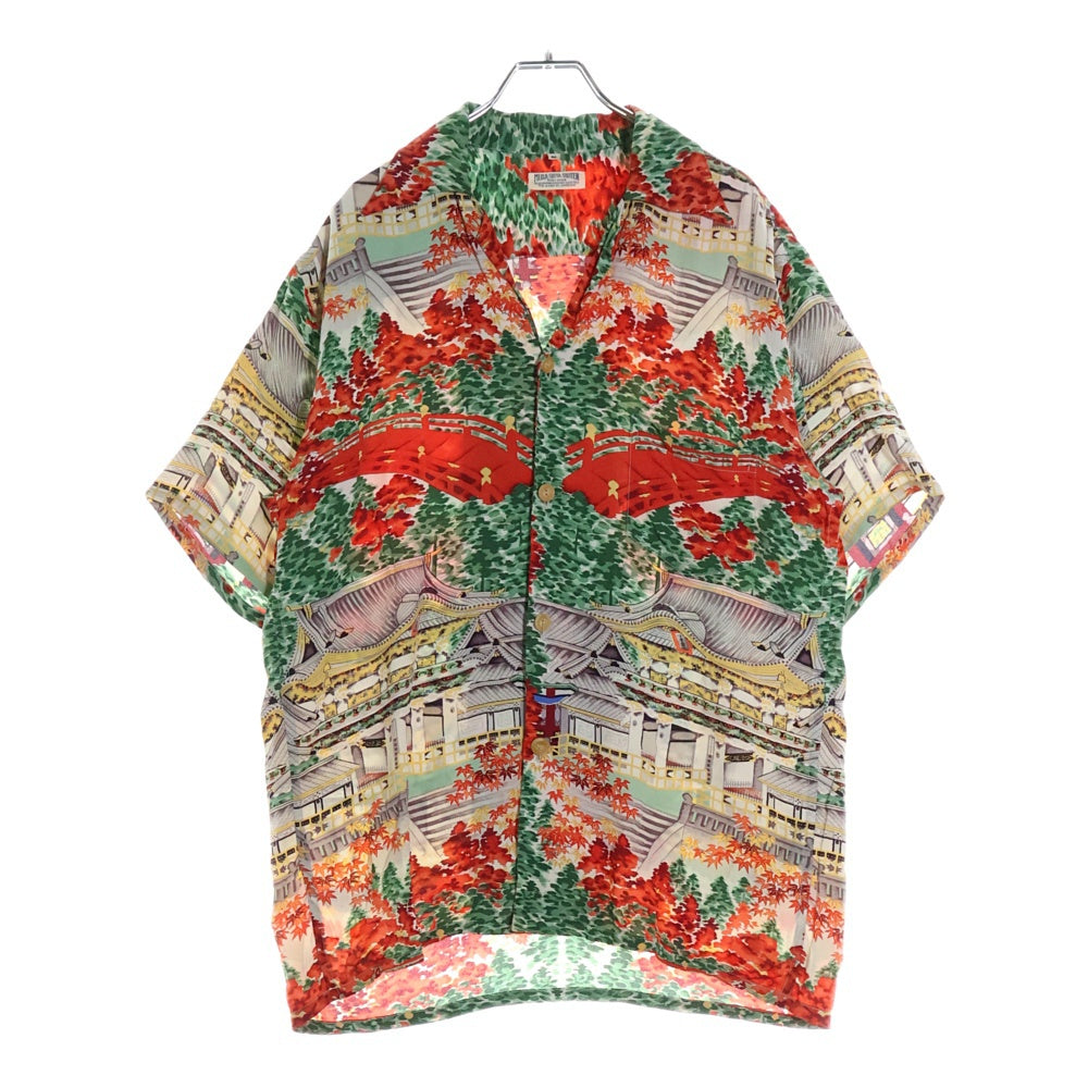 SUN SURF(サンサーフ) THE BEST OF NIKKO RAYON ALOHA SHIRT ベストオブ日光 総柄プリント 半袖レーヨンアロハ オープンカラーシャツ レッド/グリーン SS34178
