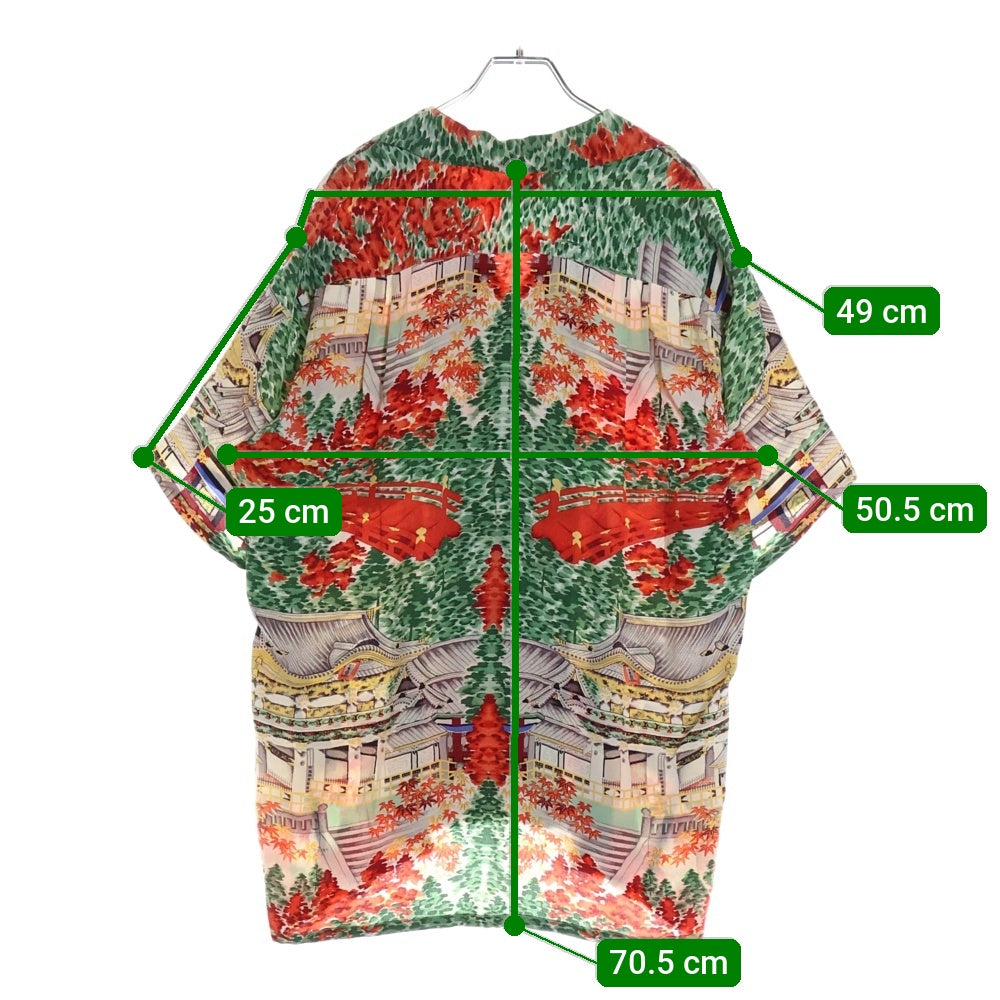 SUN SURF(サンサーフ) THE BEST OF NIKKO RAYON ALOHA SHIRT ベストオブ日光 総柄プリント 半袖レーヨンアロハ オープンカラーシャツ レッド/グリーン SS34178