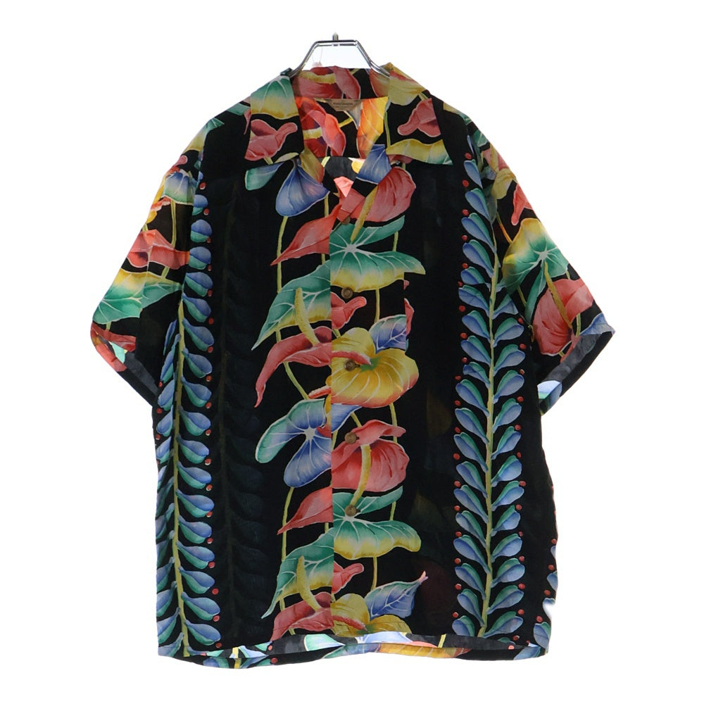 SUN SURF(サンサーフ) SE KAMEHAMEHA ANTHRIUM RAYON ALOHA SHIRT カメハメハ アンスリウム柄 半袖レーヨンアロハシャツ ブラック SS32296