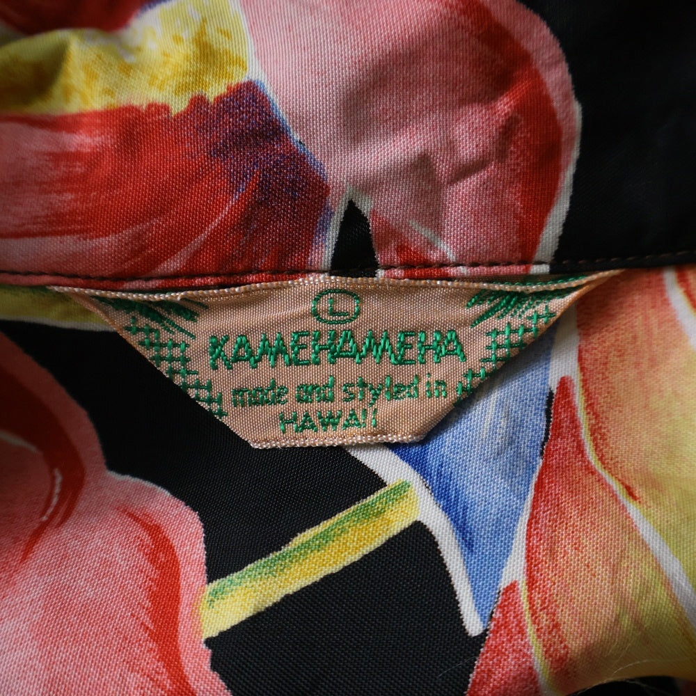 SUN SURF(サンサーフ) SE KAMEHAMEHA ANTHRIUM RAYON ALOHA SHIRT カメハメハ アンスリウム柄 半袖レーヨンアロハシャツ ブラック SS32296