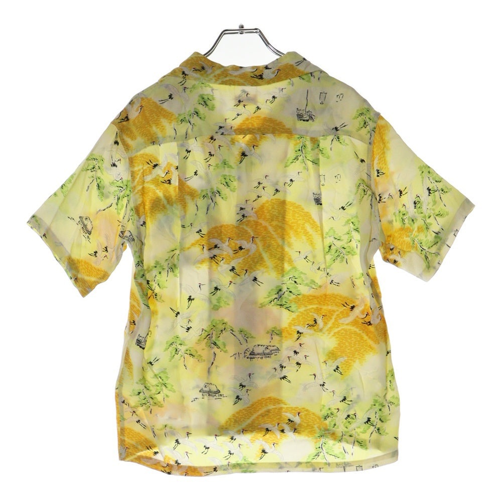SUN SURF(サンサーフ) CLANE RAYON ALOHA SHIRT クレイン 和柄 総柄プリント 半袖レーヨンアロハ オープンカラーシャツ イエロー SS30488