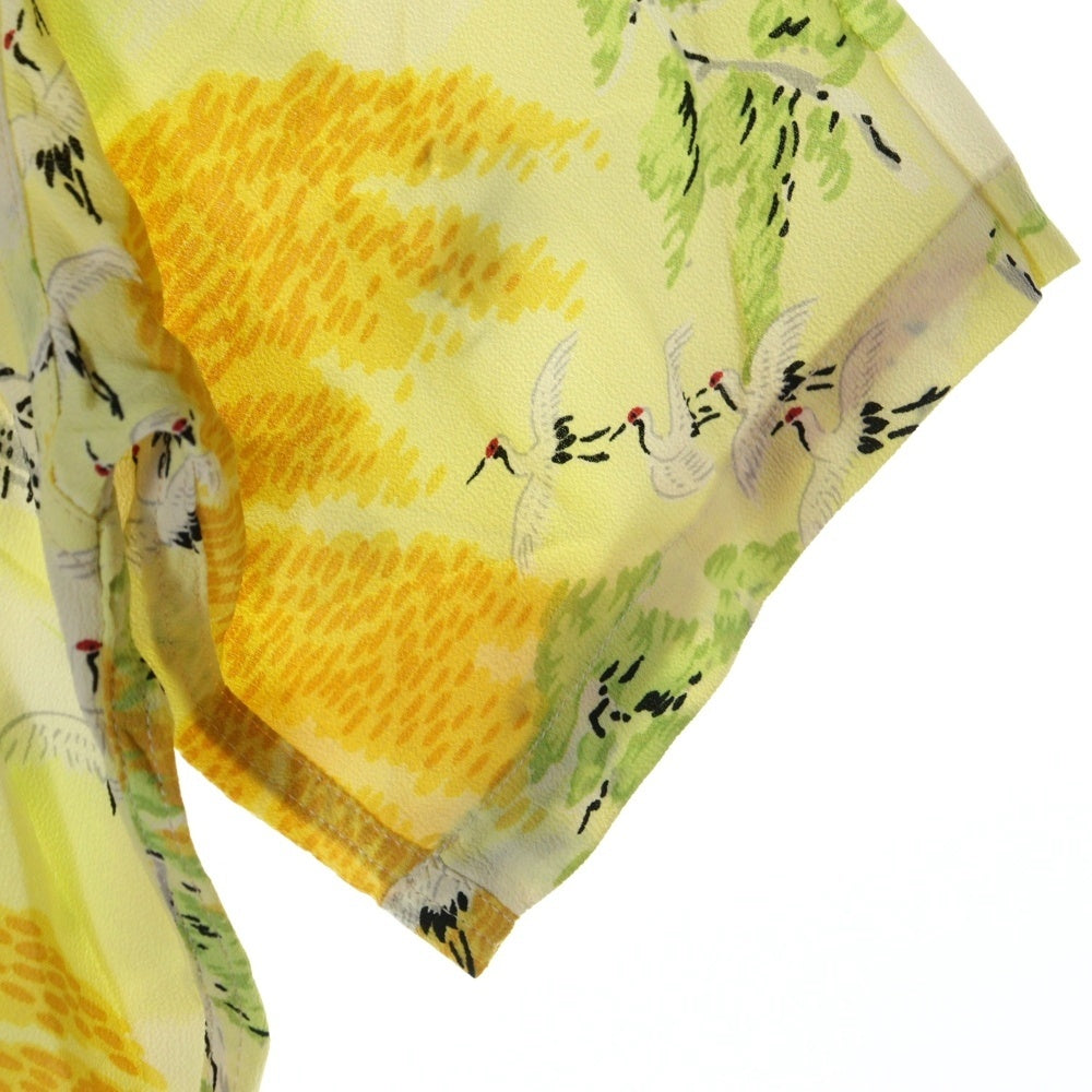 SUN SURF(サンサーフ) CLANE RAYON ALOHA SHIRT クレイン 和柄 総柄プリント 半袖レーヨンアロハ オープンカラーシャツ イエロー SS30488