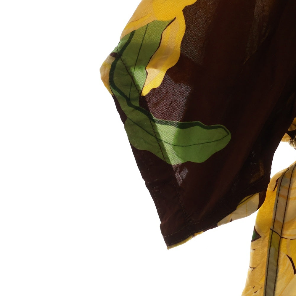 SUN SURF(サンサーフ) NIGHT BLOOMING CEREUS BORDER RAYON ALOHA SHIRT 半袖レーヨンアロハ オープンカラーシャツ ブラウン/イエロー SS33876