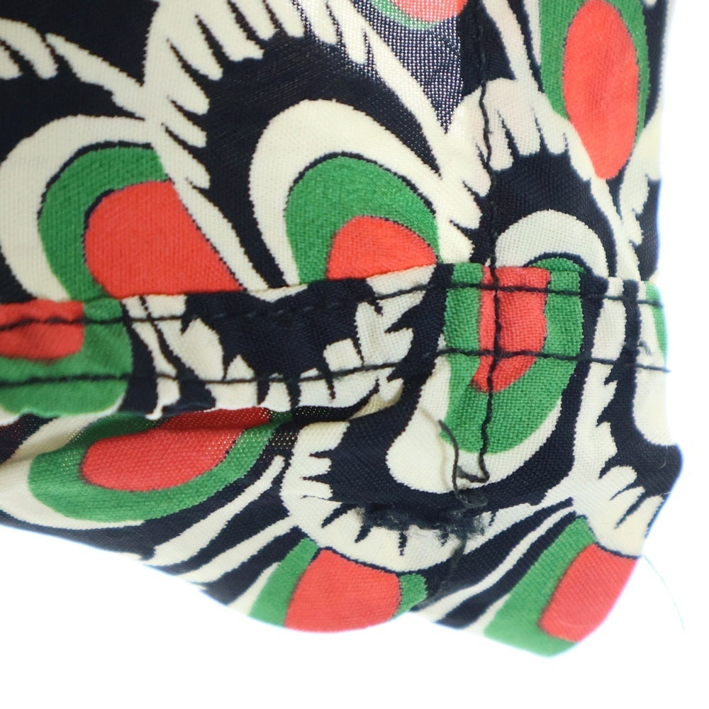 SUN SURF(サンサーフ) PEACOCK RAYON ALOHA SHIRT 孔雀柄プリント 半袖レーヨン アロハ オープンカラーシャツ ブラック/グリーン SS39428