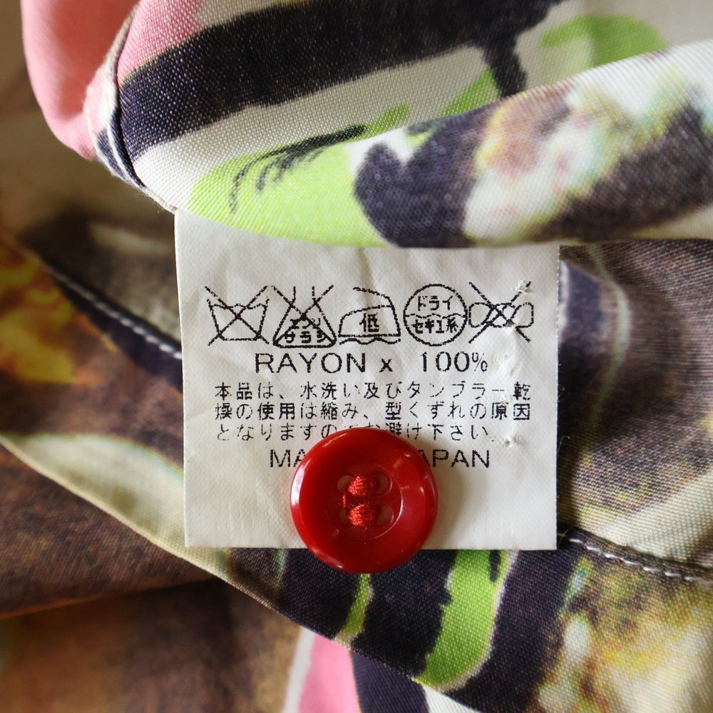 SUN SURF(サンサーフ) PHOTO HULA MODEL RAYON ALOHA SHIRT フォトフラモデル 総柄プリント 半袖レーヨン アロハ オープンカラーシャツ ピンク SS34660