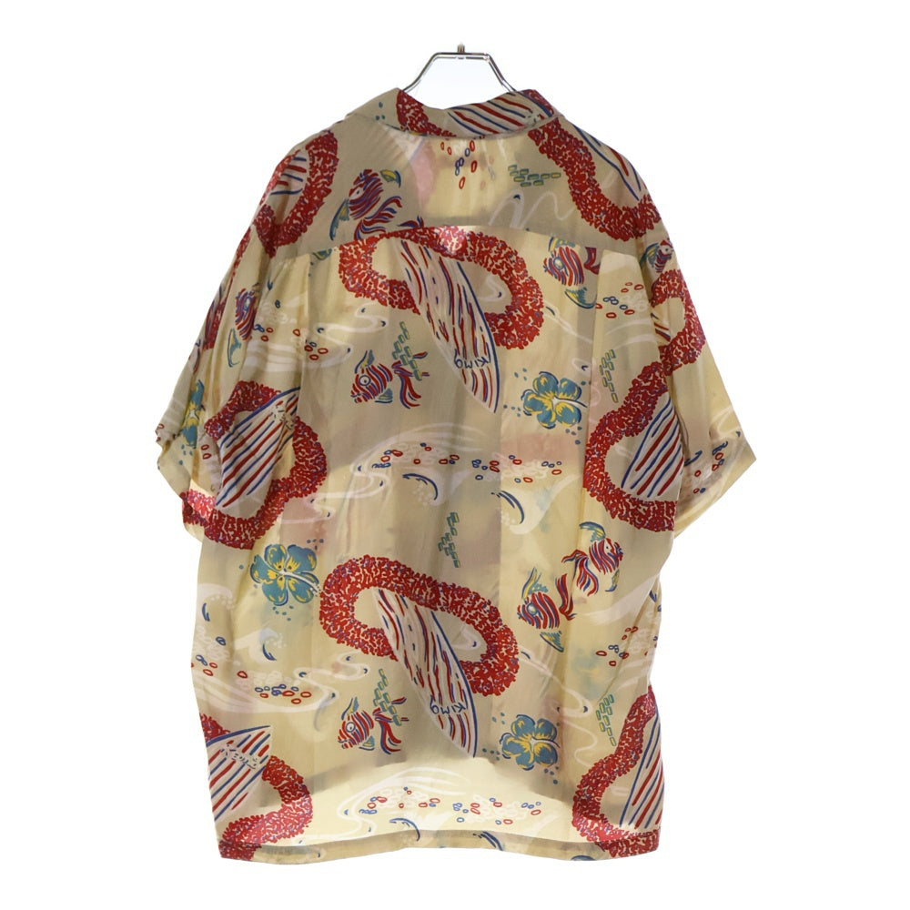 SUN SURF(サンサーフ) 90S VINTAGE RAYON ALOHA SHIRT ヴィンテージ 総柄プリント 半袖レーヨン アロハ オープンカラーシャツ ベージュ 311-M31053
