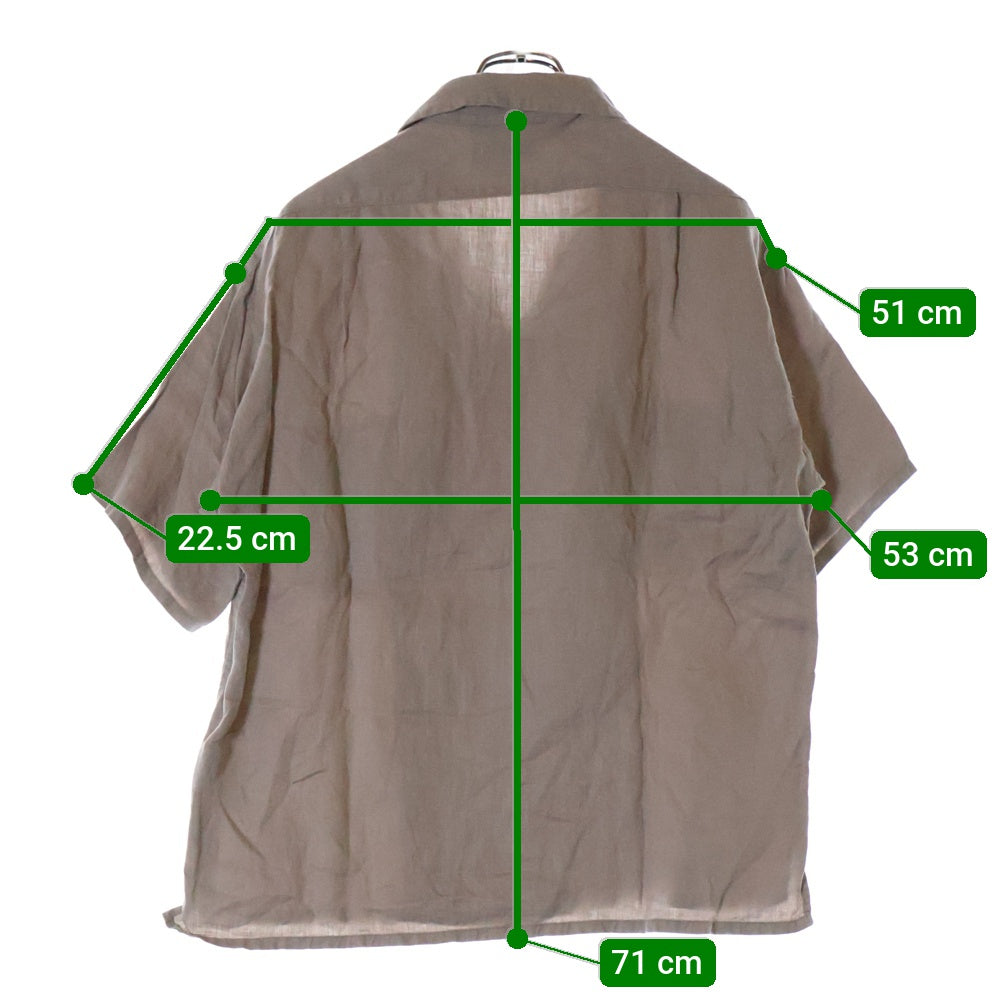 NIGEL CABOURN(ナイジェルケーボン) LINEN OPEN COLLAR SHIRT リネンツイル 半袖オープンカラーシャツ グレー 8046-00-11005