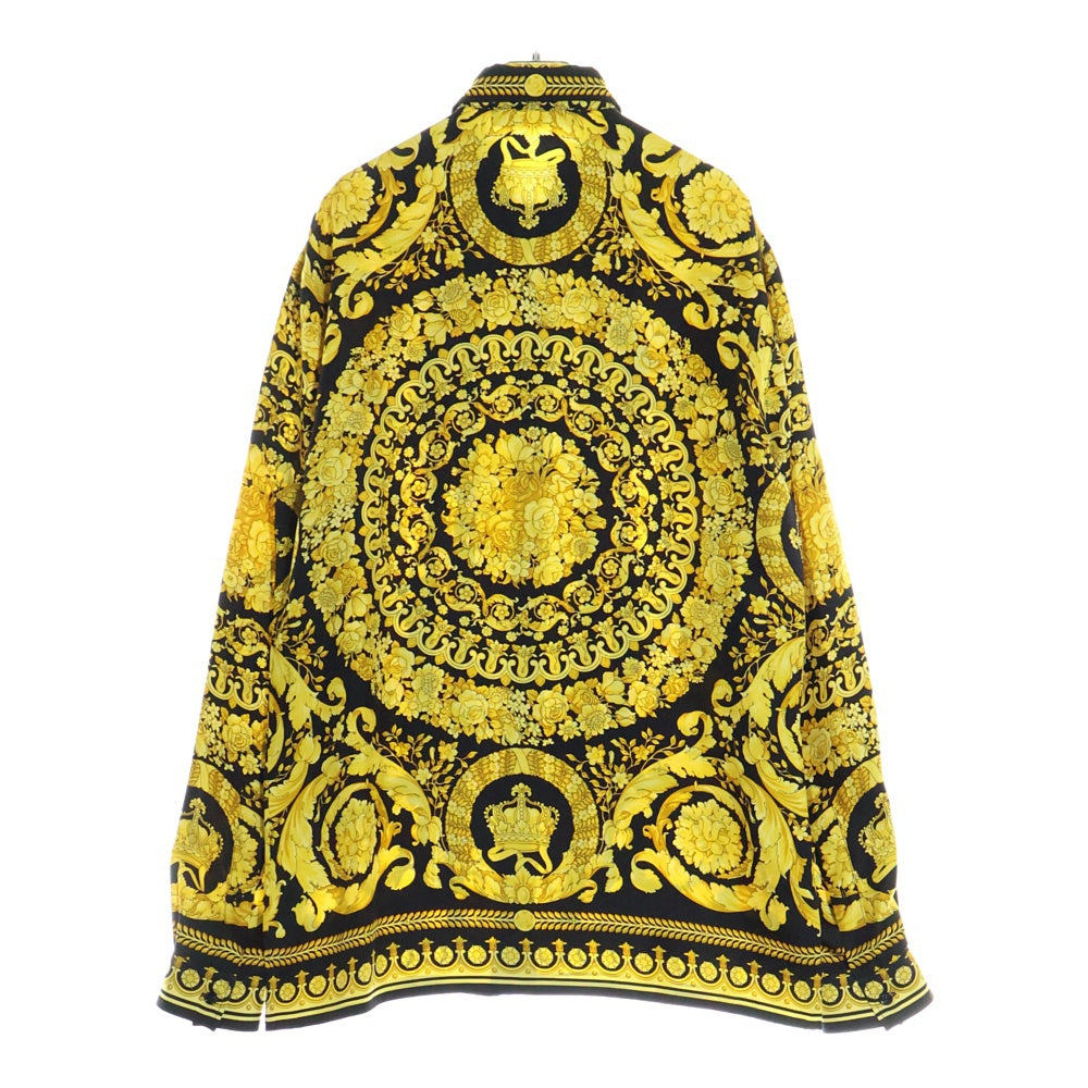 VERSACE(ヴェルサーチ) TRIBUTE BAROQUE SS 1992 SILK SHIRT トリビュート バロック総柄 長袖シルクシャツ ブラック/イエロー A80849 A226531