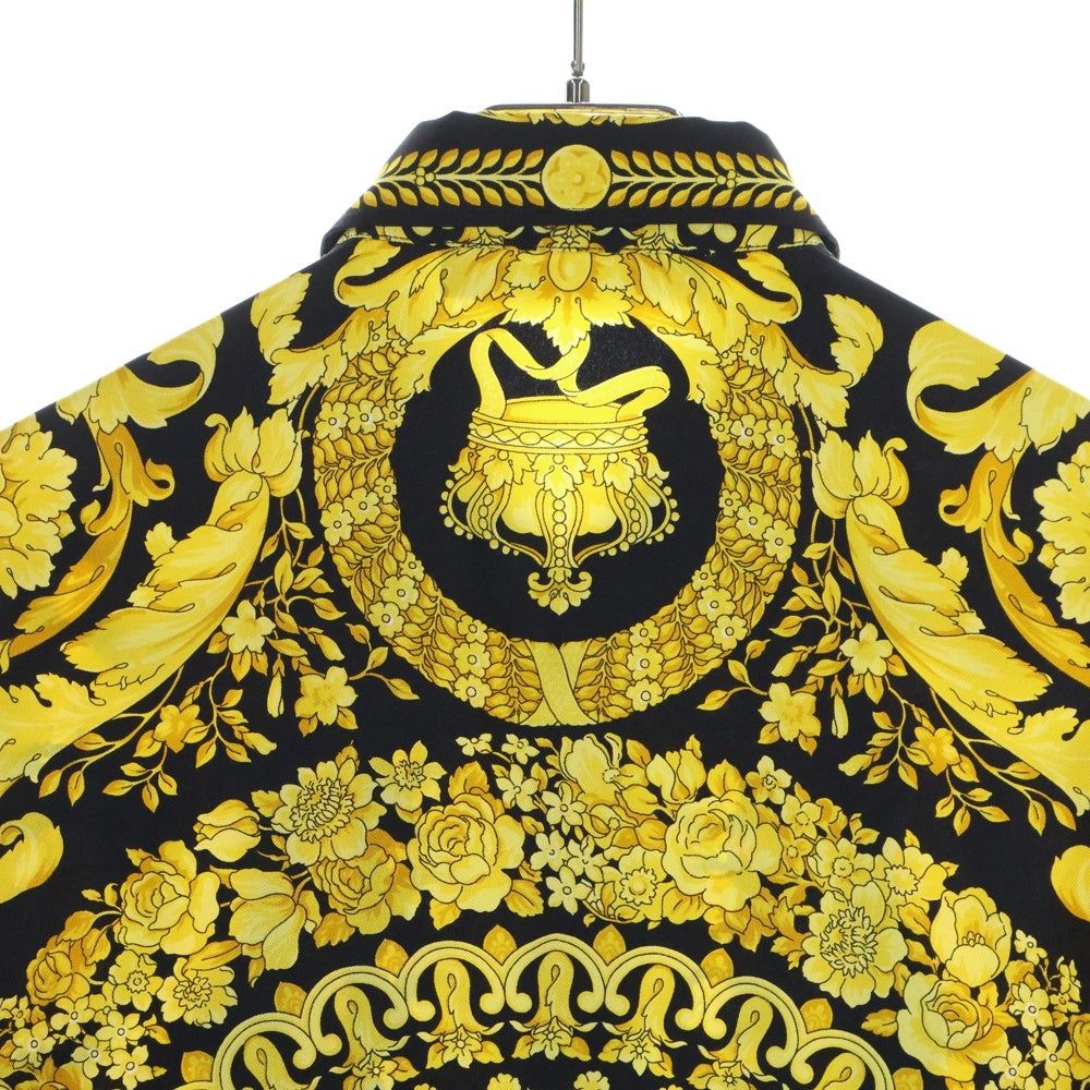 VERSACE(ヴェルサーチ) TRIBUTE BAROQUE SS 1992 SILK SHIRT トリビュート バロック総柄 長袖シルクシャツ ブラック/イエロー A80849 A226531