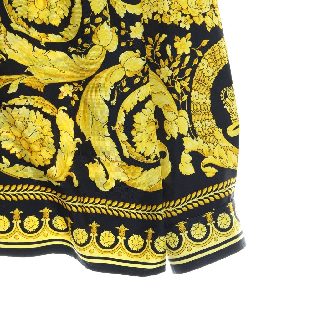 VERSACE(ヴェルサーチ) TRIBUTE BAROQUE SS 1992 SILK SHIRT トリビュート バロック総柄 長袖シルクシャツ ブラック/イエロー A80849 A226531