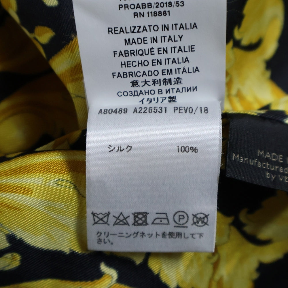 VERSACE(ヴェルサーチ) TRIBUTE BAROQUE SS 1992 SILK SHIRT トリビュート バロック総柄 長袖シルクシャツ ブラック/イエロー A80849 A226531
