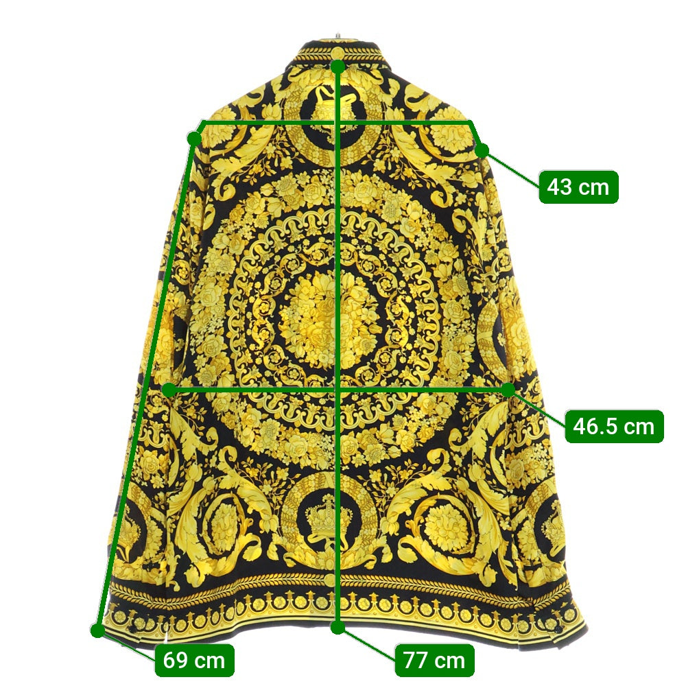 VERSACE(ヴェルサーチ) TRIBUTE BAROQUE SS 1992 SILK SHIRT トリビュート バロック総柄 長袖シルクシャツ ブラック/イエロー A80849 A226531