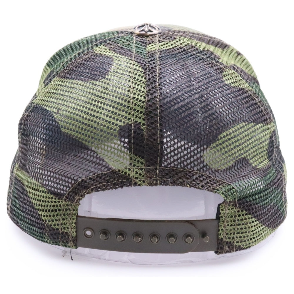 CHROME HEARTS(クロムハーツ) FUCK TRUCKER CAP CAMO FUCKパッチ カモ柄 クロスボール メッシュ トラッカーキャップ 帽子 カーキ