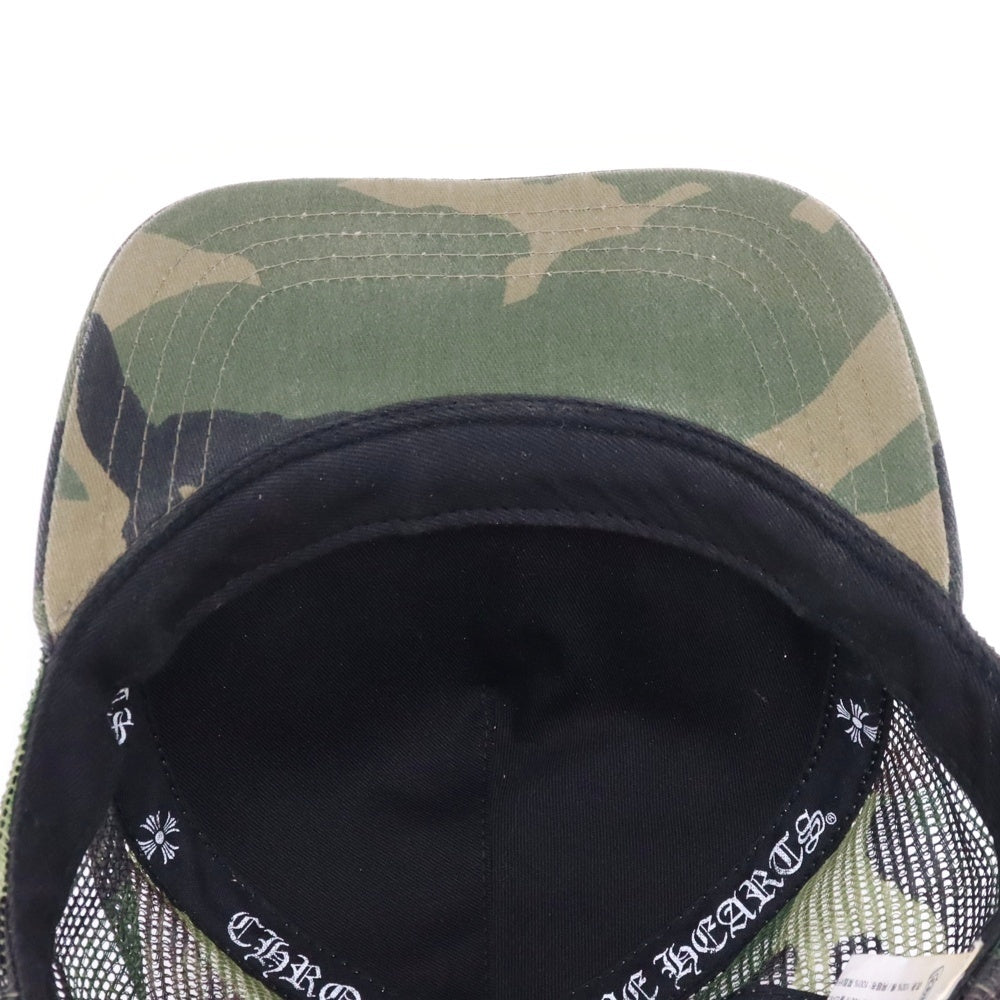 CHROME HEARTS(クロムハーツ) FUCK TRUCKER CAP CAMO FUCKパッチ カモ柄 クロスボール メッシュ トラッカーキャップ 帽子 カーキ