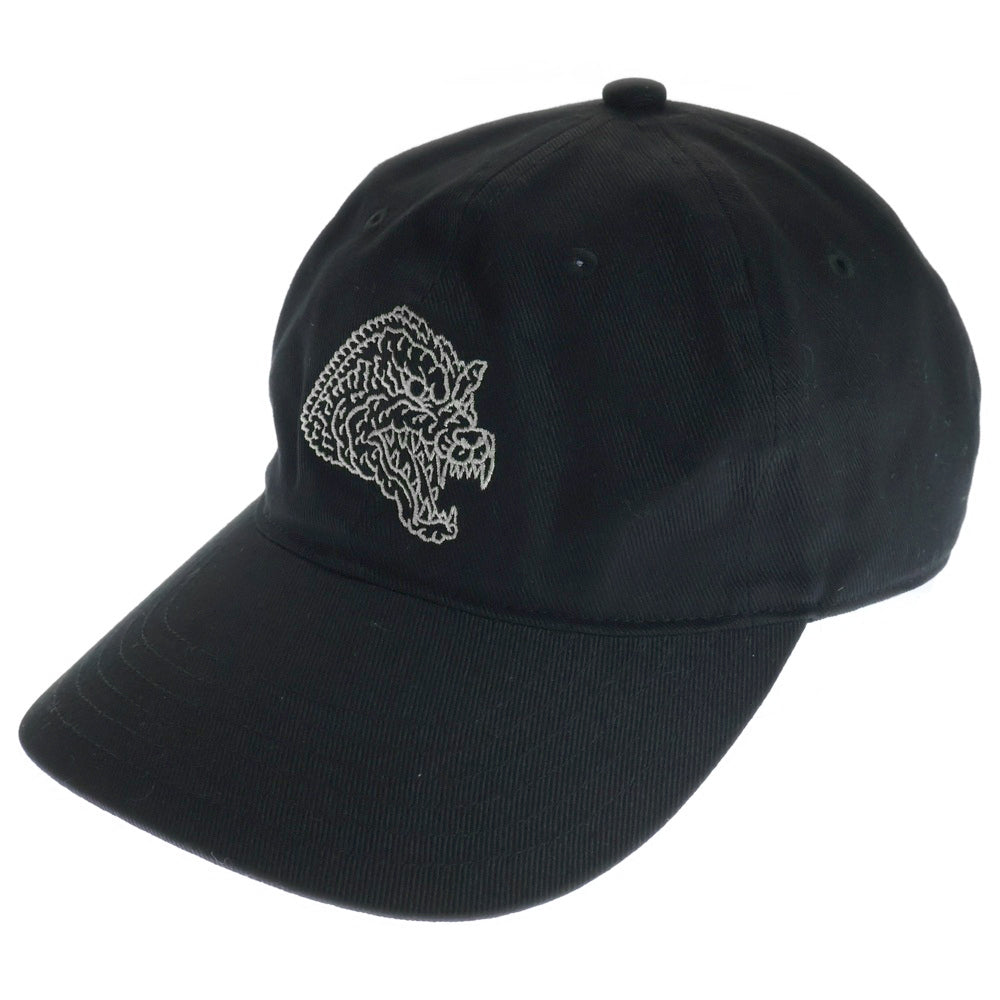 WILDSIDE YOHJI YAMAMOTO(ワイルドサイド ヨウジ ヤマモト) × IZUMONSTER Embroidery Cap Godzilla イズモンスター エンブロイダリー キャップ ゴジラ ブラック SM‐H71‐091