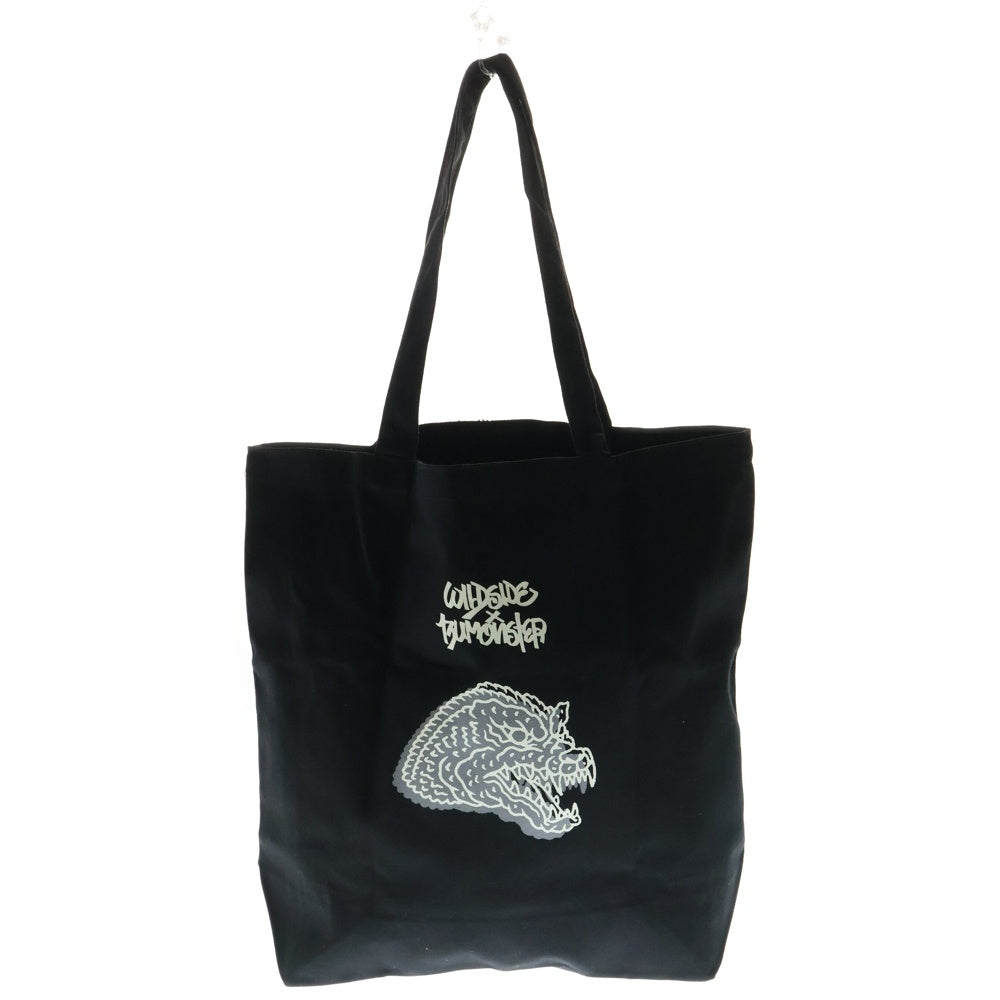 WILDSIDE YOHJI YAMAMOTO(ワイルドサイド ヨウジ ヤマモト) × IZUMONSTER Tote Bag Tote Bag Godzilla イズモンスター トートバッグ ゴジラ ブラック SM‐I70‐094