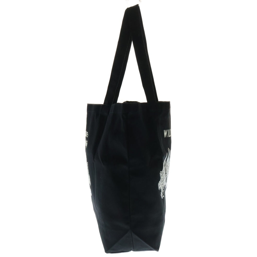 WILDSIDE YOHJI YAMAMOTO(ワイルドサイド ヨウジ ヤマモト) × IZUMONSTER Tote Bag Tote Bag Godzilla イズモンスター トートバッグ ゴジラ ブラック SM‐I70‐094