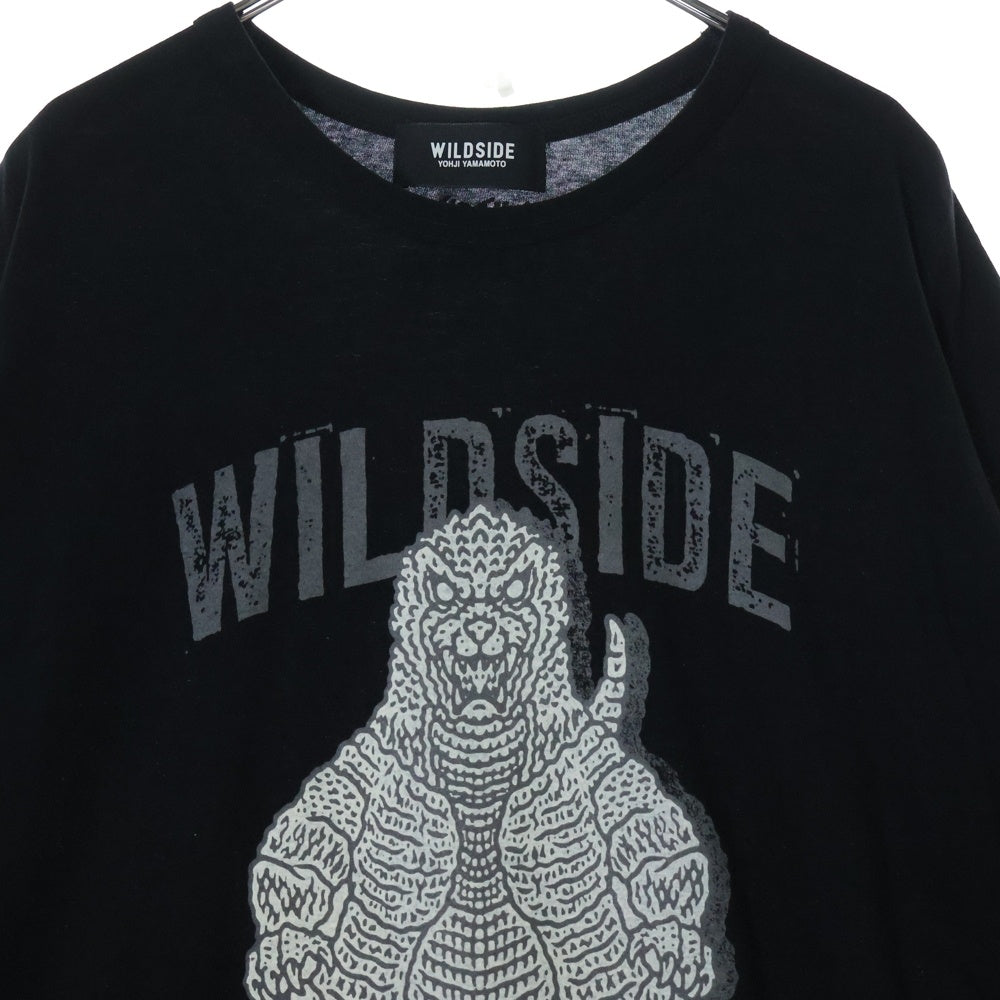 WILDSIDE YOHJI YAMAMOTO(ワイルドサイド ヨウジ ヤマモト) × IZUMONSTER Oversized T-Shirt Godzilla イズモンスター 半袖カットソーTシャツ ゴジラ ブラック SM‐T70‐025