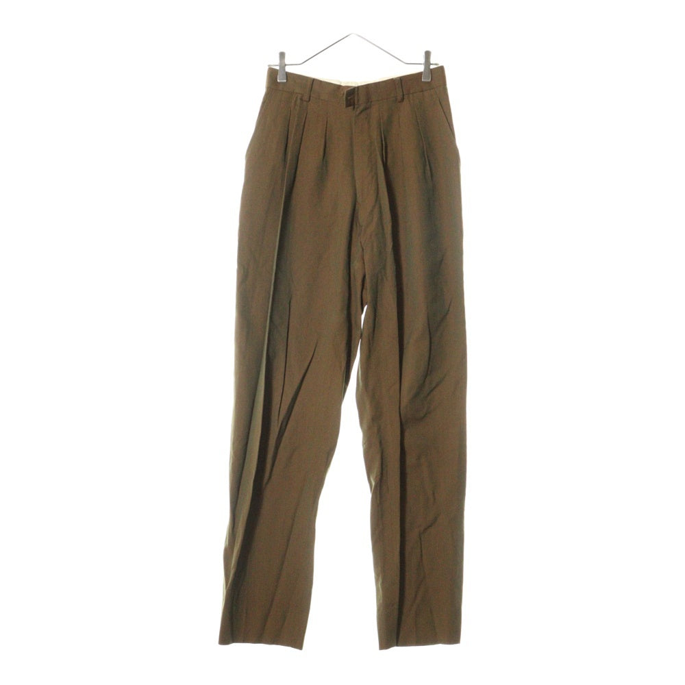 KENZO(ケンゾー) 80-00S VINTAGE ヴィンテージ スリータック ウールレーヨン スラックスパンツ ブラウン 3301-1002