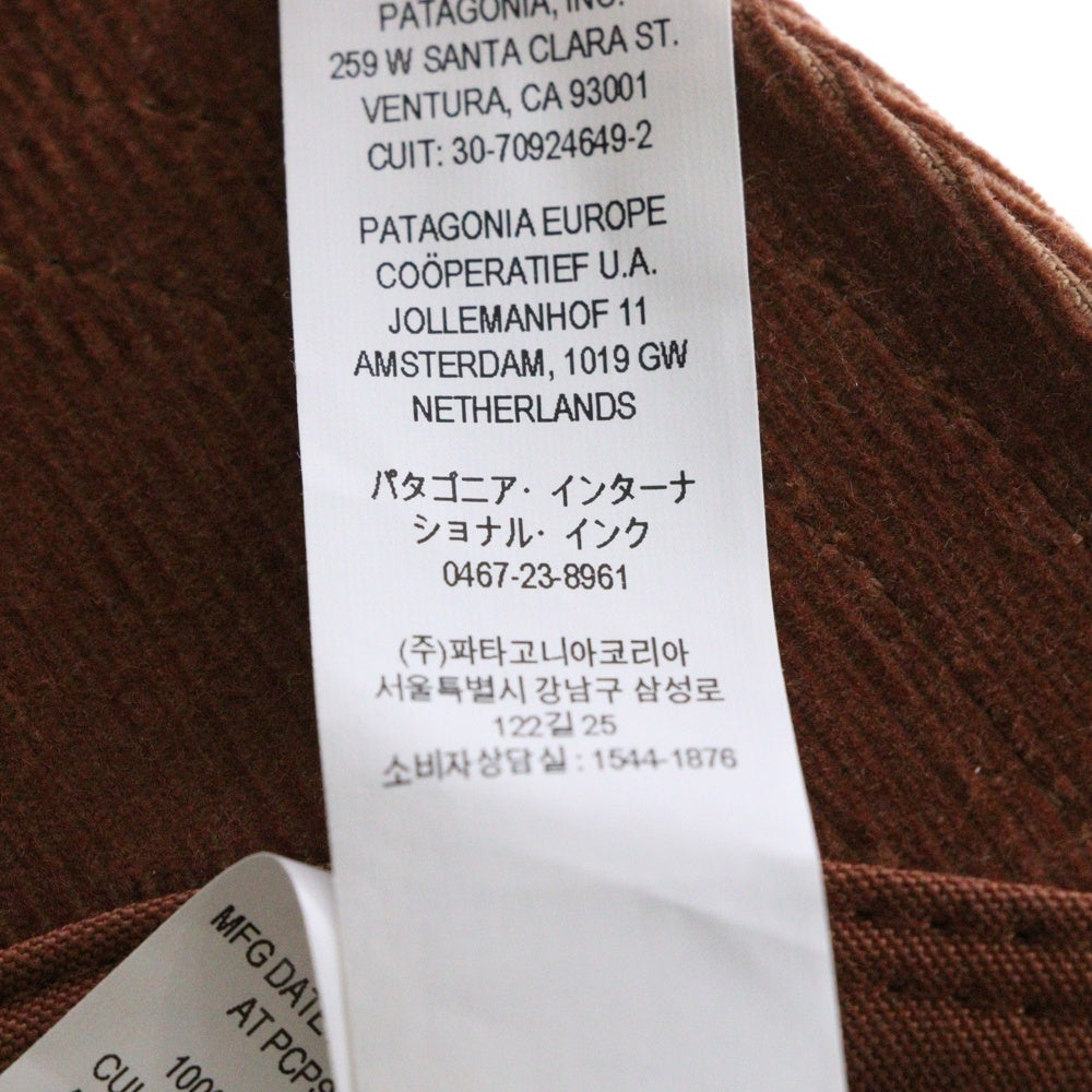 PATAGONIA(パタゴニア) フロントロゴ刺繍 コーデュロイ 6パネルキャップ 帽子 ブラウン STY33535FA22