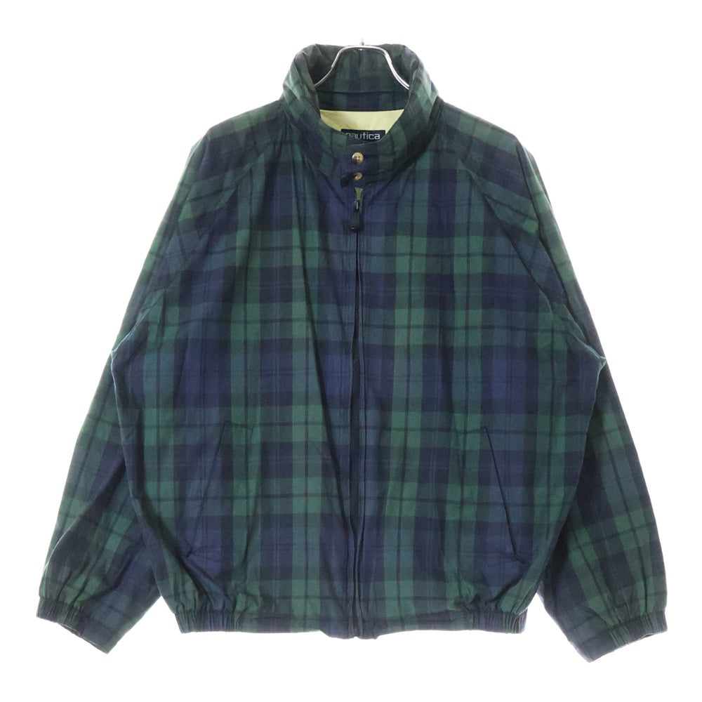 NAUTICA(ノーティカ) 90S VINTAGE ヴィンテージ マレーシア製 ブラックウォッチ コットン スイングトップ ブルゾン ブラック/グリーン