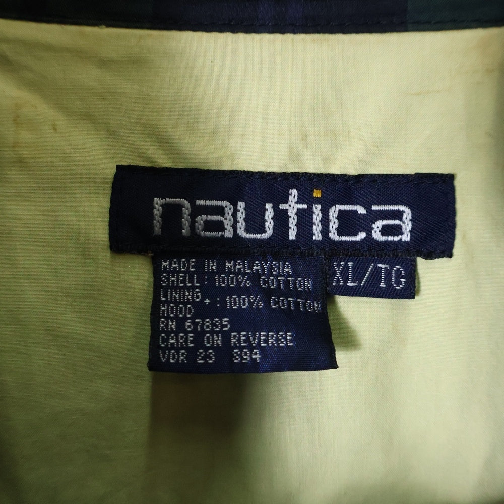 NAUTICA(ノーティカ) 90S VINTAGE ヴィンテージ マレーシア製 ブラックウォッチ コットン スイングトップ ブルゾン ブラック/グリーン