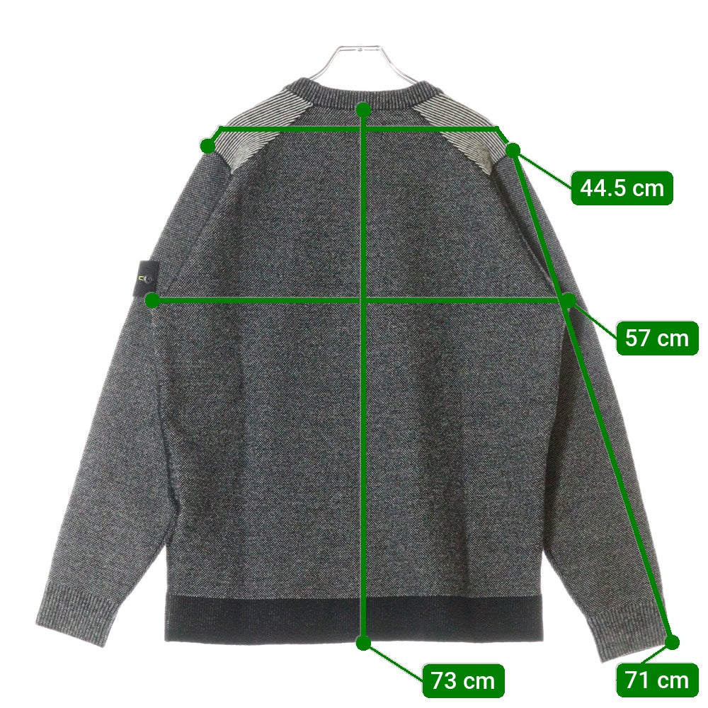 STONE ISLAND(ストーンアイランド) CREWNECK KNIT SWEATER ロゴワッペン クルーネックニットセーター グレー 7715541C8