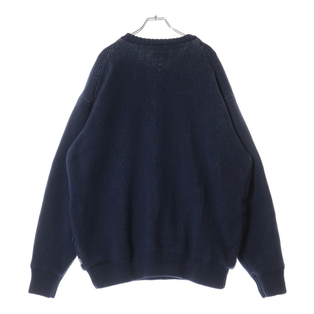 Setinn(セットイン) 24AW JACQUARD KNIT フロントロゴ クルーネック ジャガードニット セーター ネイビー 86-15-0008-147