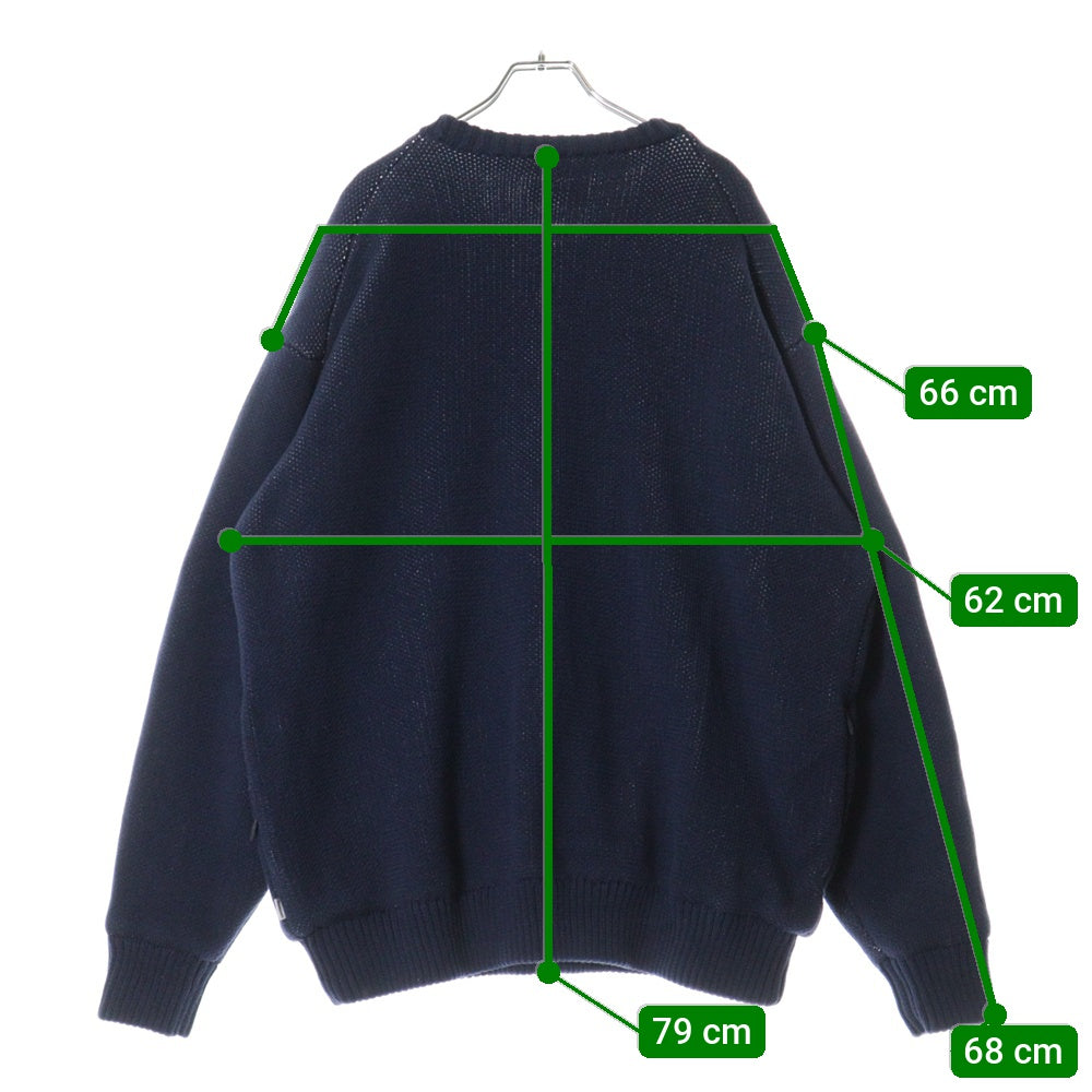 Setinn(セットイン) 24AW JACQUARD KNIT フロントロゴ クルーネック ジャガードニット セーター ネイビー 86-15-0008-147