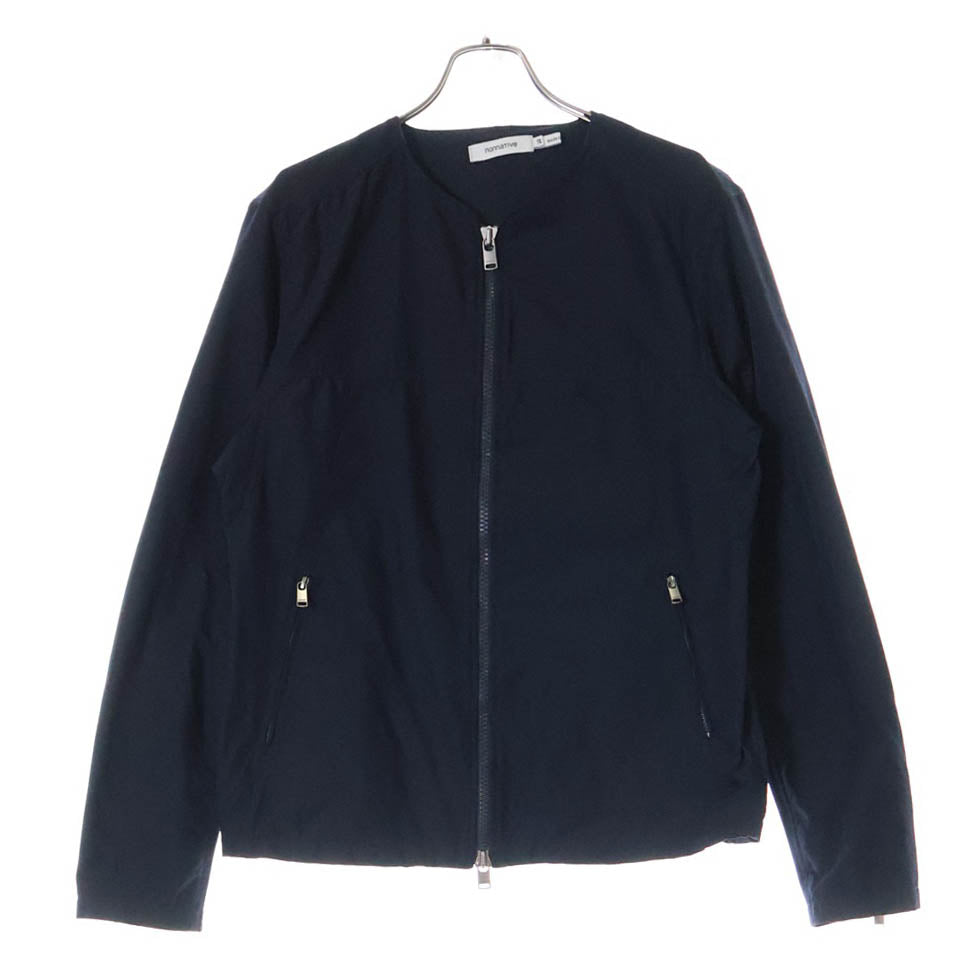 nonnative(ノンネイティブ) RIDER BLOUSON POLY TWILL SHAPE MEMORY ポリツイル ライダー ノーカラーブルゾン ジャケット ネイビー NN-J3914
