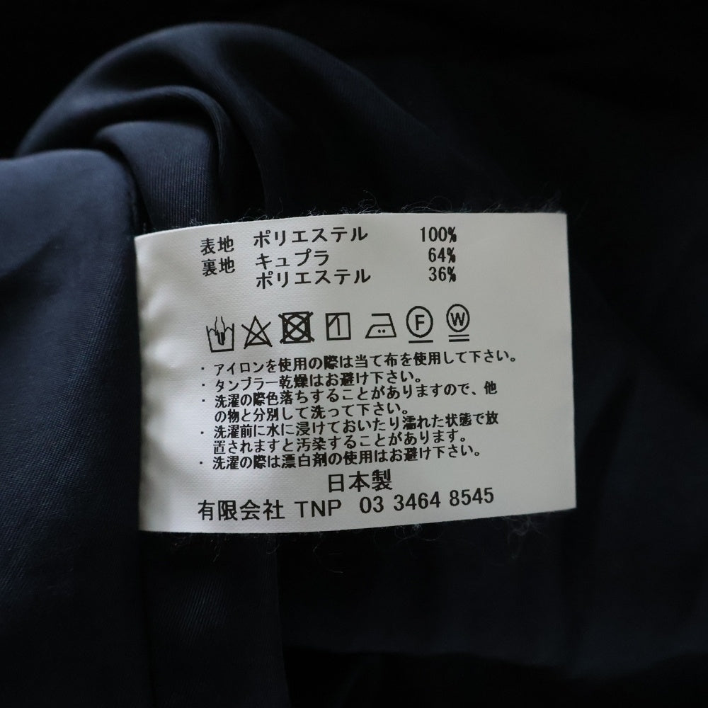 nonnative(ノンネイティブ) RIDER BLOUSON POLY TWILL SHAPE MEMORY ポリツイル ライダー ノーカラーブルゾン ジャケット ネイビー NN-J3914