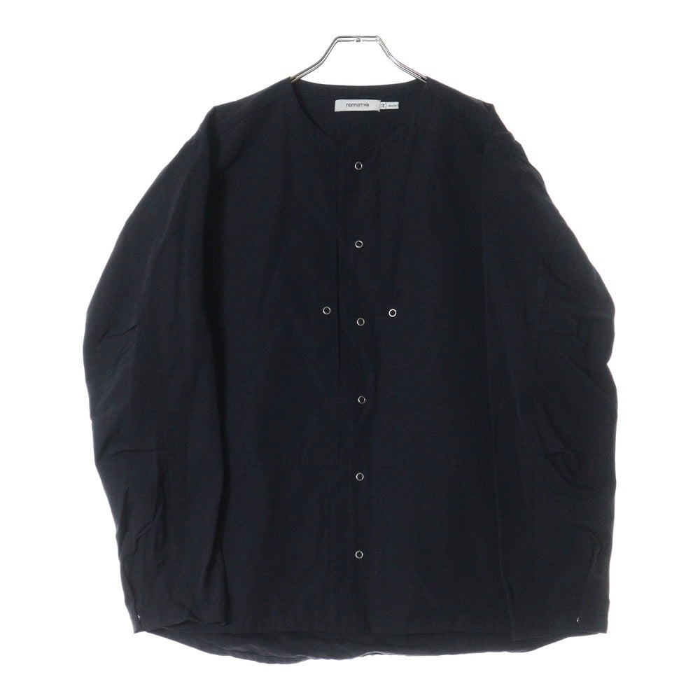 nonnative(ノンネイティブ) CLIMBER L/S SHIRT JACKET C/N 60/40 CLOTH CORDURA コーデュラ クライマー ノーカラー シャツジャケット ネイビー NN-SJ4001