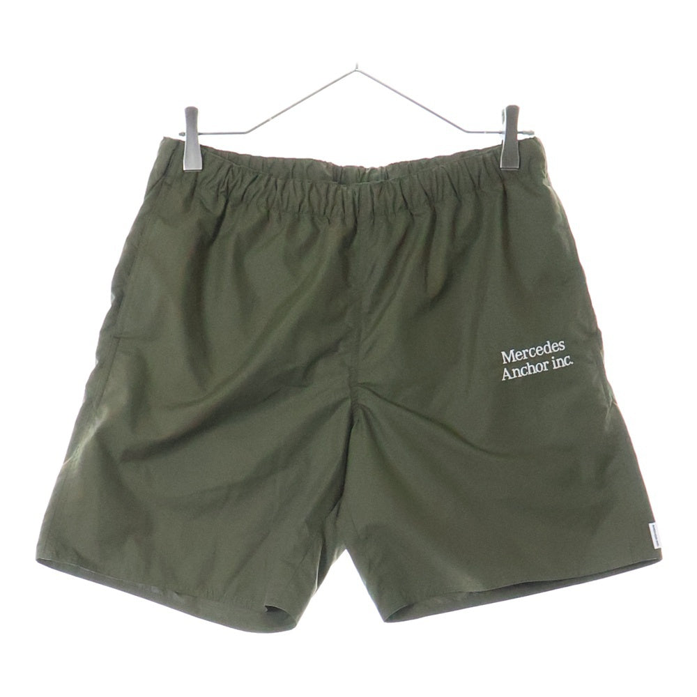 Mercedes Anchor Inc.(メルセデスアンカーインク) WATERPROOF SHORTS ロゴ刺繍 ウォータープルーフ ポリエステルショーツ カーキ