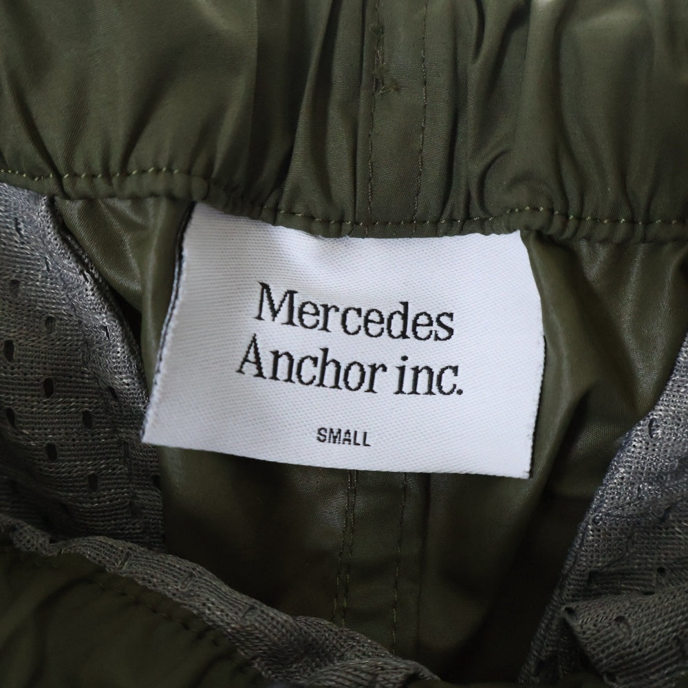 Mercedes Anchor Inc.(メルセデスアンカーインク) WATERPROOF SHORTS ロゴ刺繍 ウォータープルーフ ポリエステルショーツ カーキ
