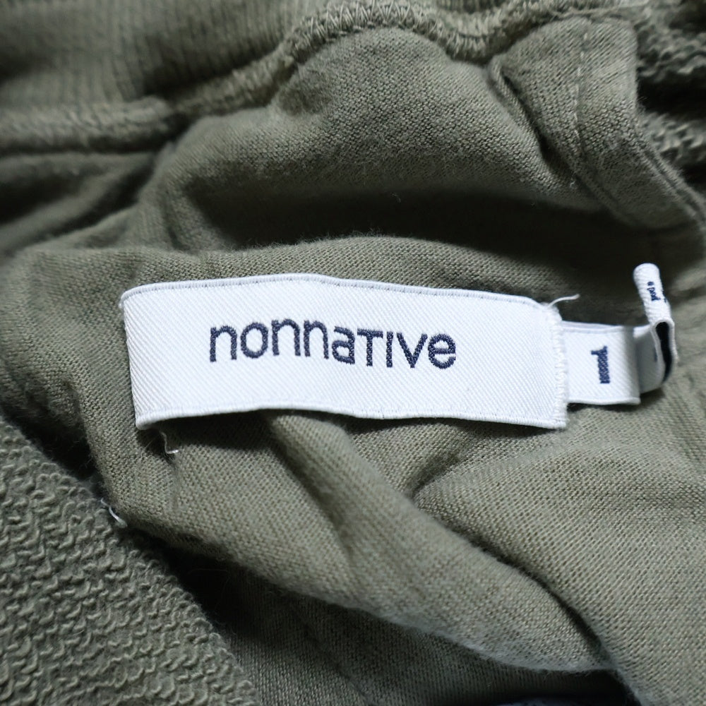 nonnative(ノンネイティブ) JOGGER EASY SHORTS COTTON SWEAT OVERDYED オーバーダイ コットン スウェット ジョガーイージーショーツ ハーフパンツ カーキ NN-P4248