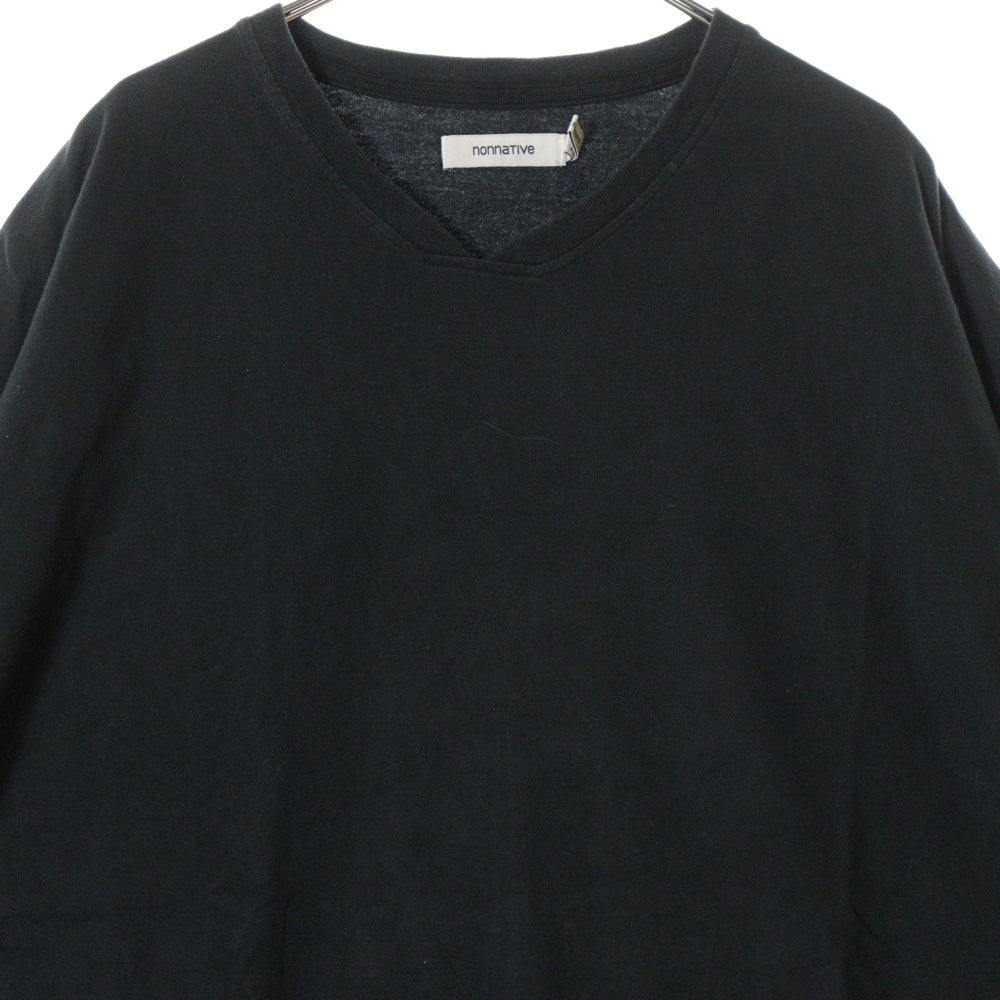 nonnative(ノンネイティブ) CLERK S/S V NECK TEE クラーク Vネック コットン 半袖Tシャツ カットソー ブラック NN-C4230