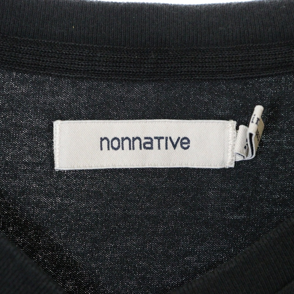 nonnative(ノンネイティブ) CLERK S/S V NECK TEE クラーク Vネック コットン 半袖Tシャツ カットソー ブラック NN-C4230