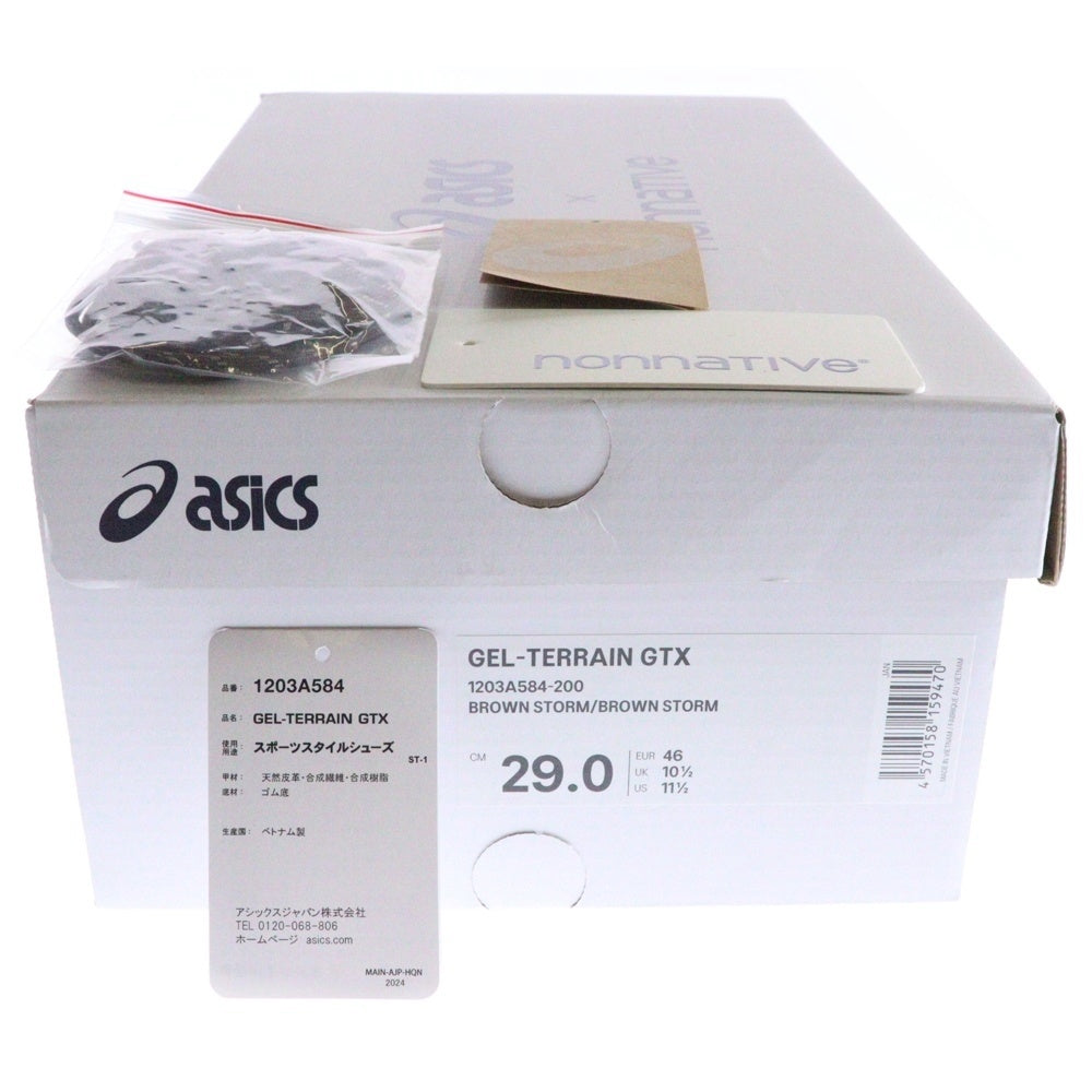 ASICS(アシックス) 24AW ×nonnative GEL-TERRAIN GTX ノンネイティブ ゲルテレイン ゴアテックス ローカットスニーカー ブラウン US11.5/29cm 1203A584-200