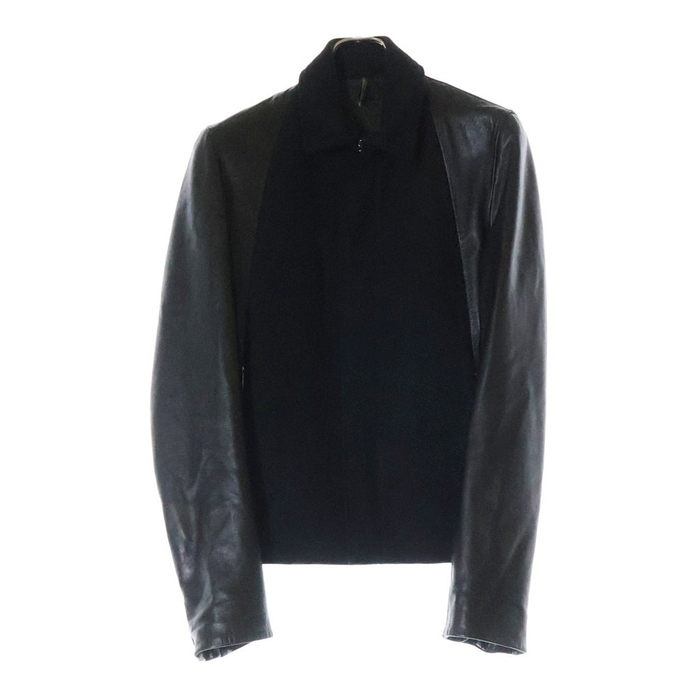 Dior HOMME(ディオールオム) ウールナイロン切替 ジップアップ ラムレザージャケット ブラック 333L440V0166