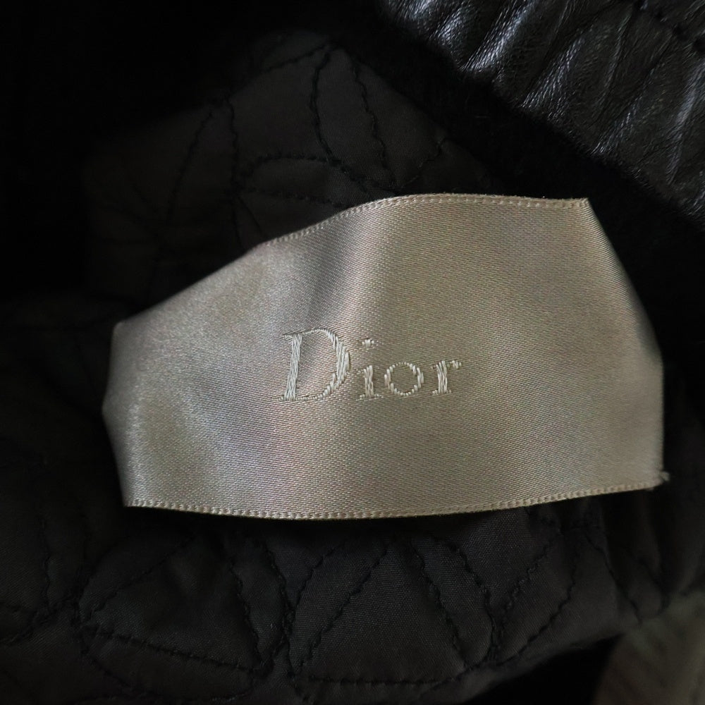 Dior HOMME(ディオールオム) ウールナイロン切替 ジップアップ ラムレザージャケット ブラック 333L440V0166