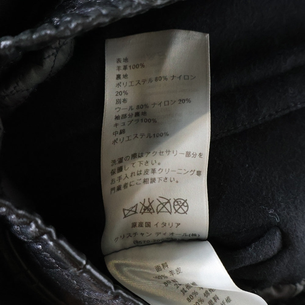 Dior HOMME(ディオールオム) ウールナイロン切替 ジップアップ ラムレザージャケット ブラック 333L440V0166