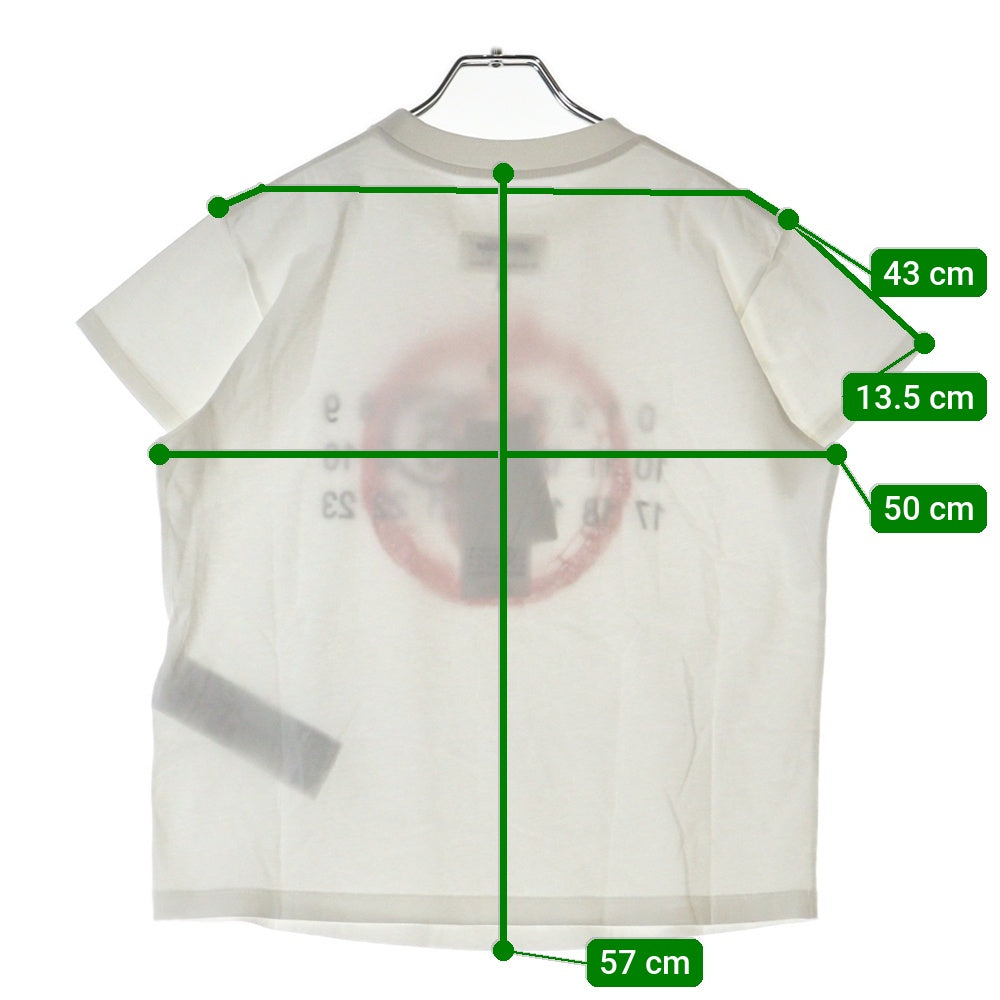 MM6 Maison Margiela(エムエムシックスメゾンマルジェラ) 25SS スネークカレンダーロゴ クルーネック コットン 半袖Tシャツ カットソー ホワイト レディース S62GD0196 S24312