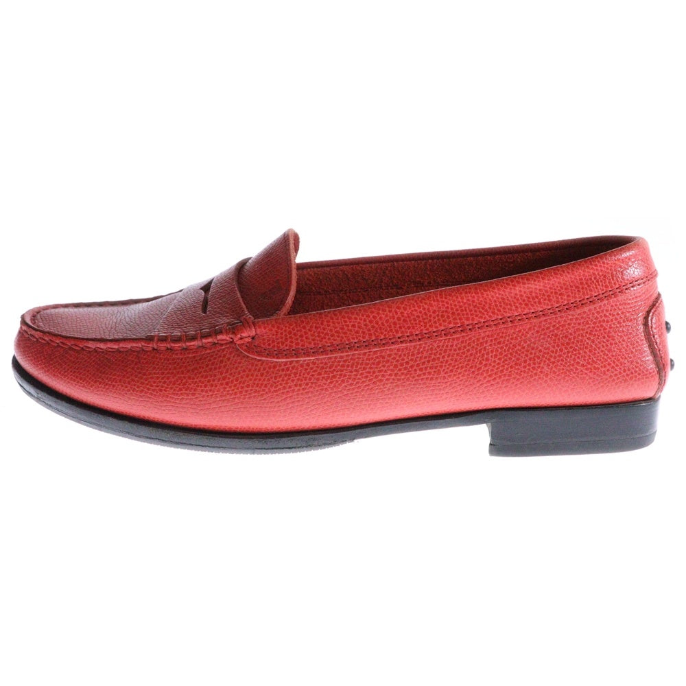 TOD'S(トッズ) モカシン レザー ドライビング コインローファー レッド レディース