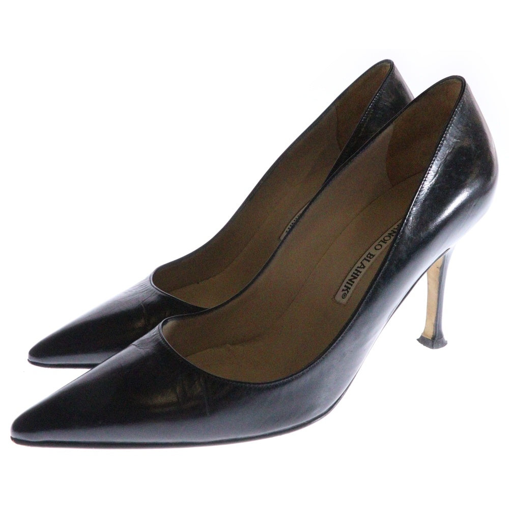 MANOLO BLAHNIK(マノロブラニク) レザー ヒール パンプス ブラック レディース